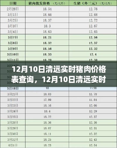 12月10日清远猪肉实时价格查询，洞悉市场动态，掌握价格信息