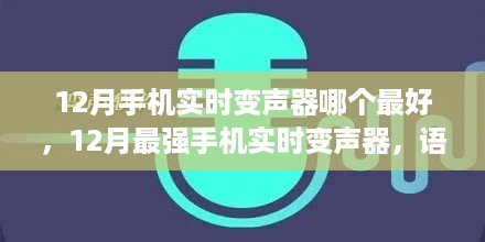 12月最强手机实时变声器，语音魅力新纪元探索