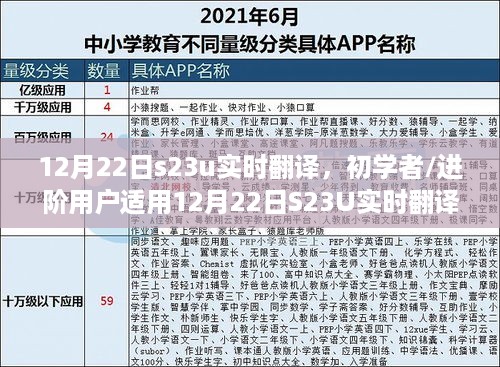 12月22日S23U实时翻译步骤指南，适合初学者与进阶用户的详细教程