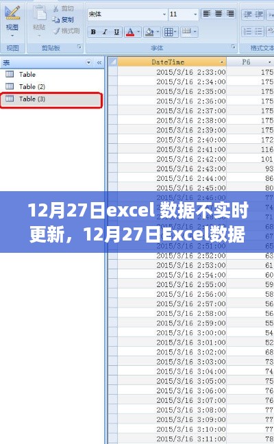 12月27日Excel数据不实时更新问题解析及立场探讨