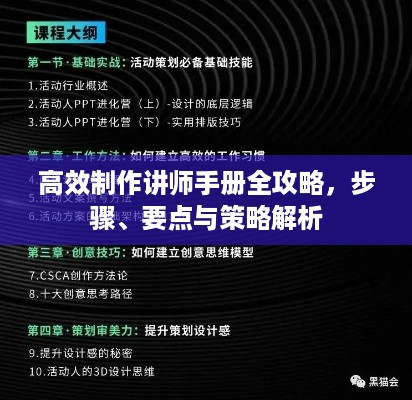 高效制作讲师手册全攻略，步骤、要点与策略解析