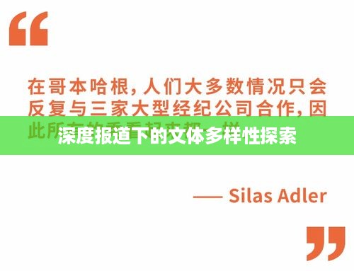 深度报道下的文体多样性探索