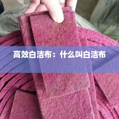 高效白洁布：什么叫白洁布 