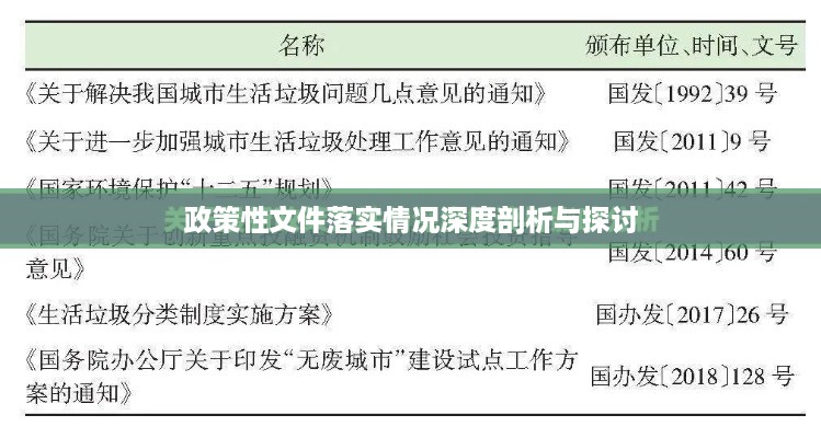 政策性文件落实情况深度剖析与探讨