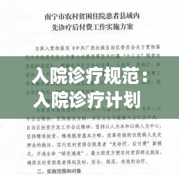 入院诊疗规范：入院诊疗计划 