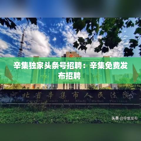 辛集独家头条号招聘：辛集免费发布招聘 