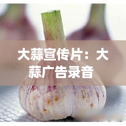 大蒜宣传片：大蒜广告录音 