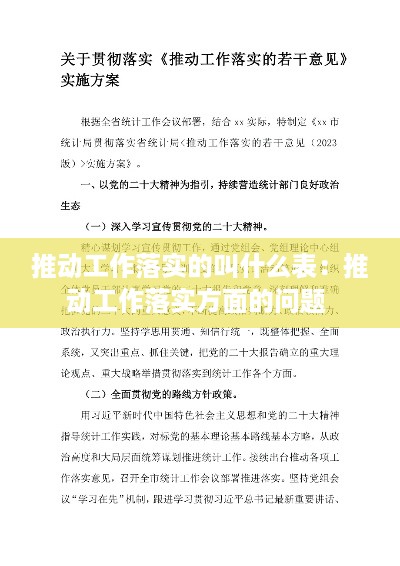 推动工作落实的叫什么表：推动工作落实方面的问题 