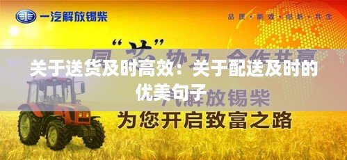 关于送货及时高效：关于配送及时的优美句子 