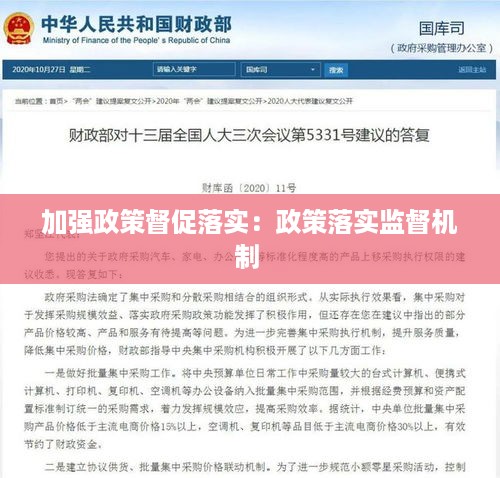 加强政策督促落实：政策落实监督机制 