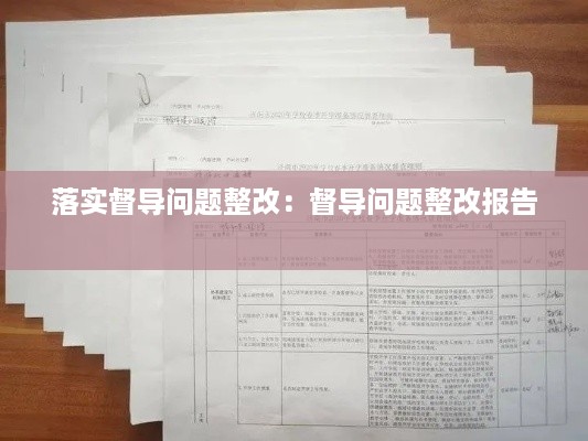 落实督导问题整改：督导问题整改报告 