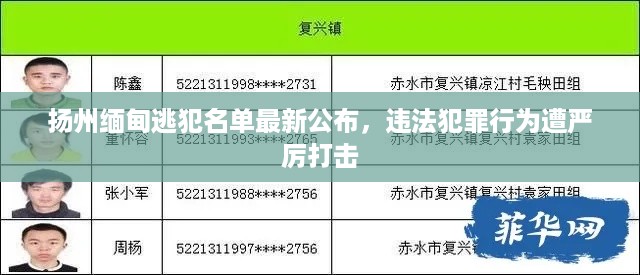 扬州缅甸逃犯名单最新公布，违法犯罪行为遭严厉打击