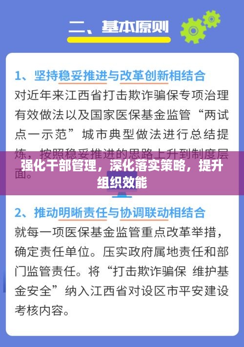 强化干部管理，深化落实策略，提升组织效能