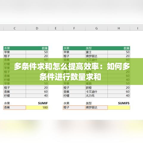 多条件求和怎么提高效率：如何多条件进行数量求和 