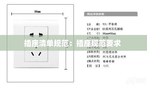 插座清单规范：插座规范要求 