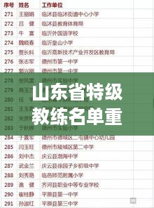 山东省特级教练名单重磅公示，最新名单出炉！