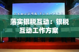 落实银税互动：银税互动工作方案 