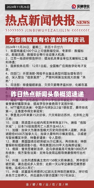 昨日热点新闻头条概览速递