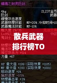 散兵武器排行榜TOP10，权威评选，百度收录标准！