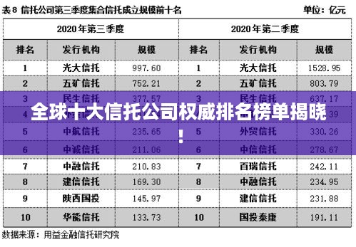 全球十大信托公司权威排名榜单揭晓！