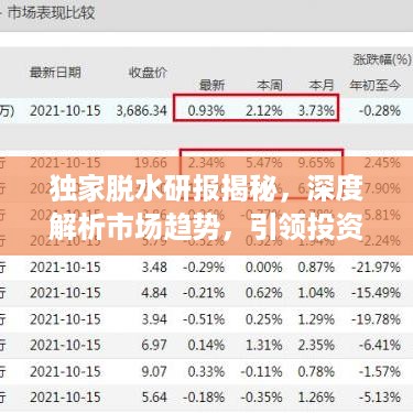 独家脱水研报揭秘，深度解析市场趋势，引领投资决策风向标