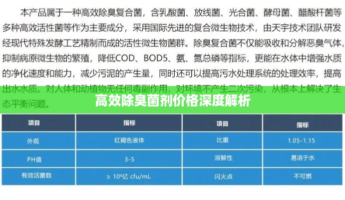 高效除臭菌剂价格深度解析