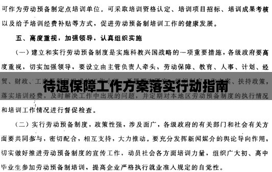 待遇保障工作方案落实行动指南